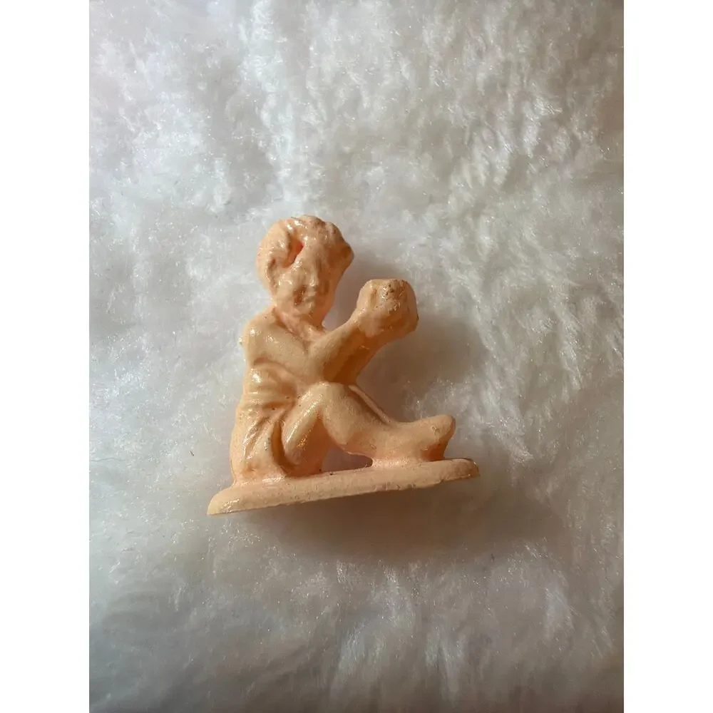 Vintage Miniature Peach Baby Figurine Plastic Celluloid Dollhouse Nursery Figure